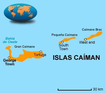 mapa islas caiman