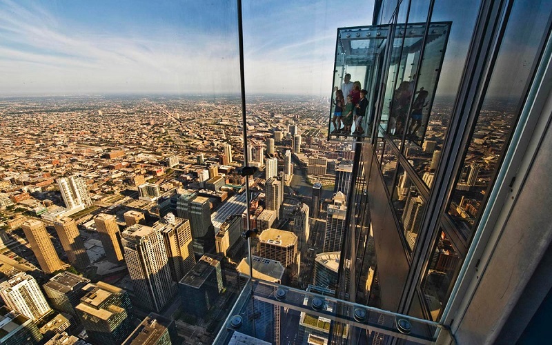 Observatorio de la Torre Willis, Chicago - atracciones turísticas más peligrosas del mundo