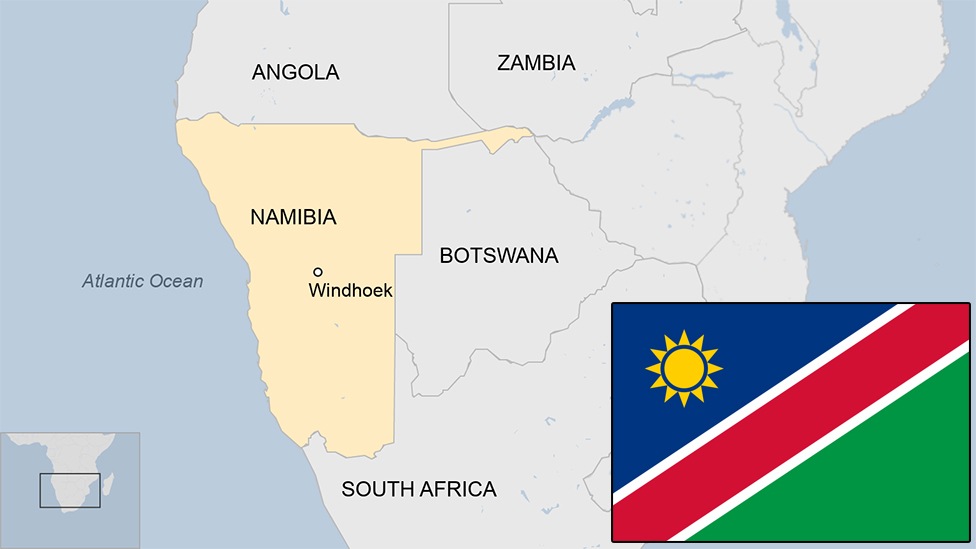 mapa de namibia