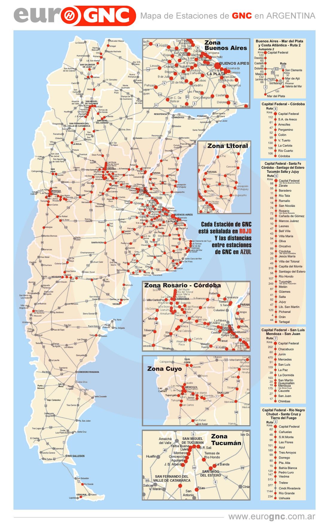 mapa estaciones de GNC en Argentina