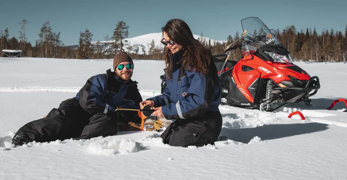 Levi: Safari en Moto de Nieve Con Pesca en Hielo y Comida Al Aire Libre
