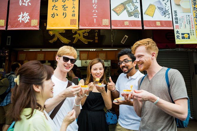 Recorrido un pastel por la comida y la cultura del mercado de pescado de tsukiji de tokio