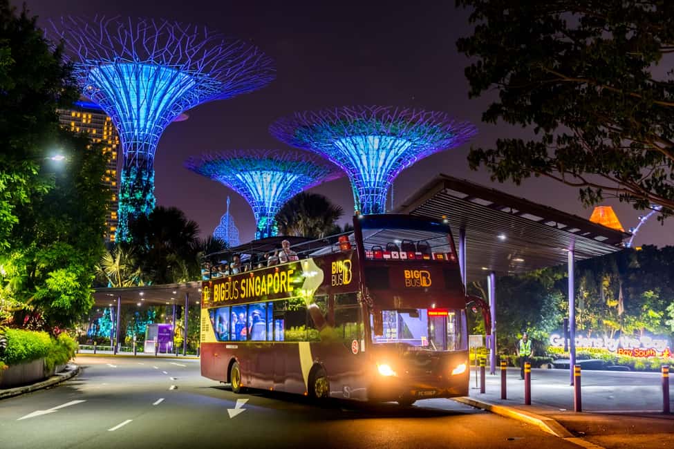 Singapur: Tour Nocturno en Autobús Descapotable Y Guía en Direto ...